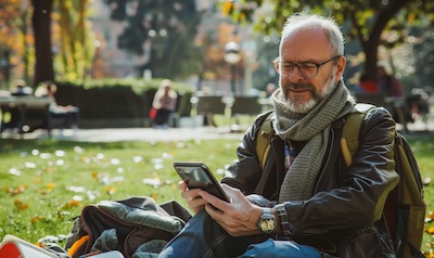 Aserbaidschanisch unterwegs lernen Smartphone Park